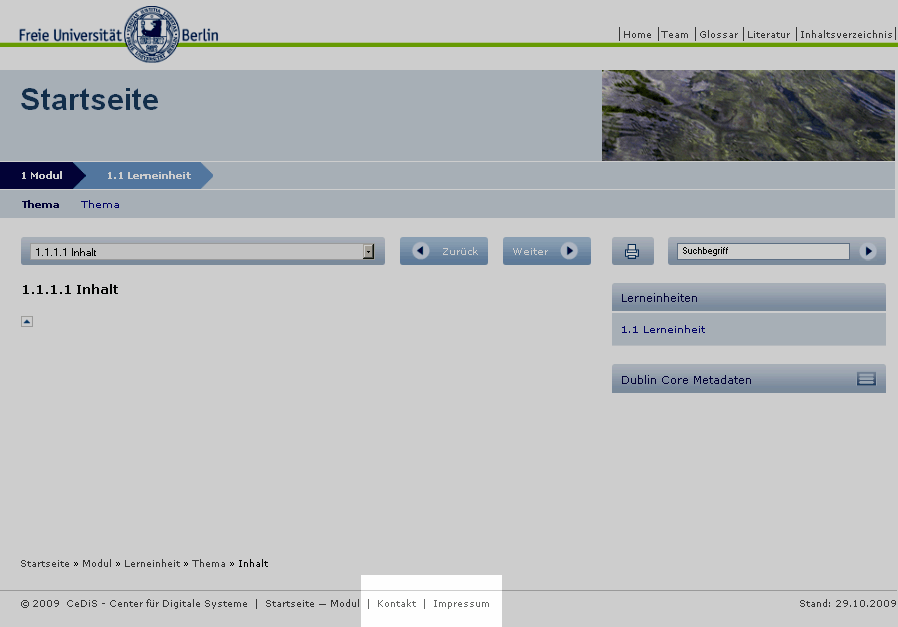 Links im Footer Links im Footer