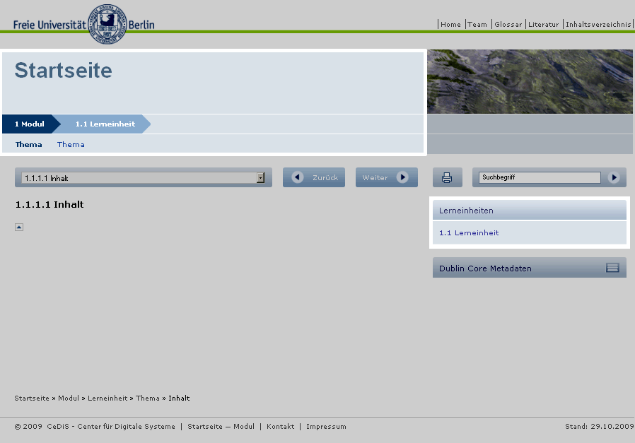 Navigation Startseite - Modul - Lerneinheit - Thema Navigation Startseite - Modul - Lerneinheit - Thema