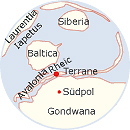 Lage der Kontinente (Ordovizium)