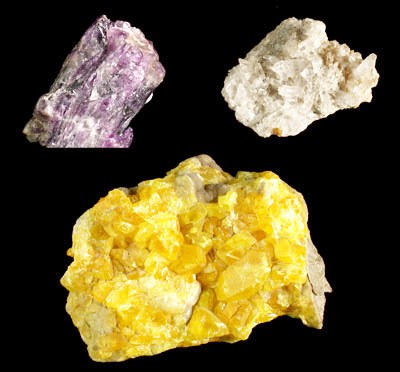 farblose, gefärbte und farbige Minerale