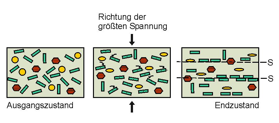 Entstehung sekundärer Foliationen: Rotation und Formänderung